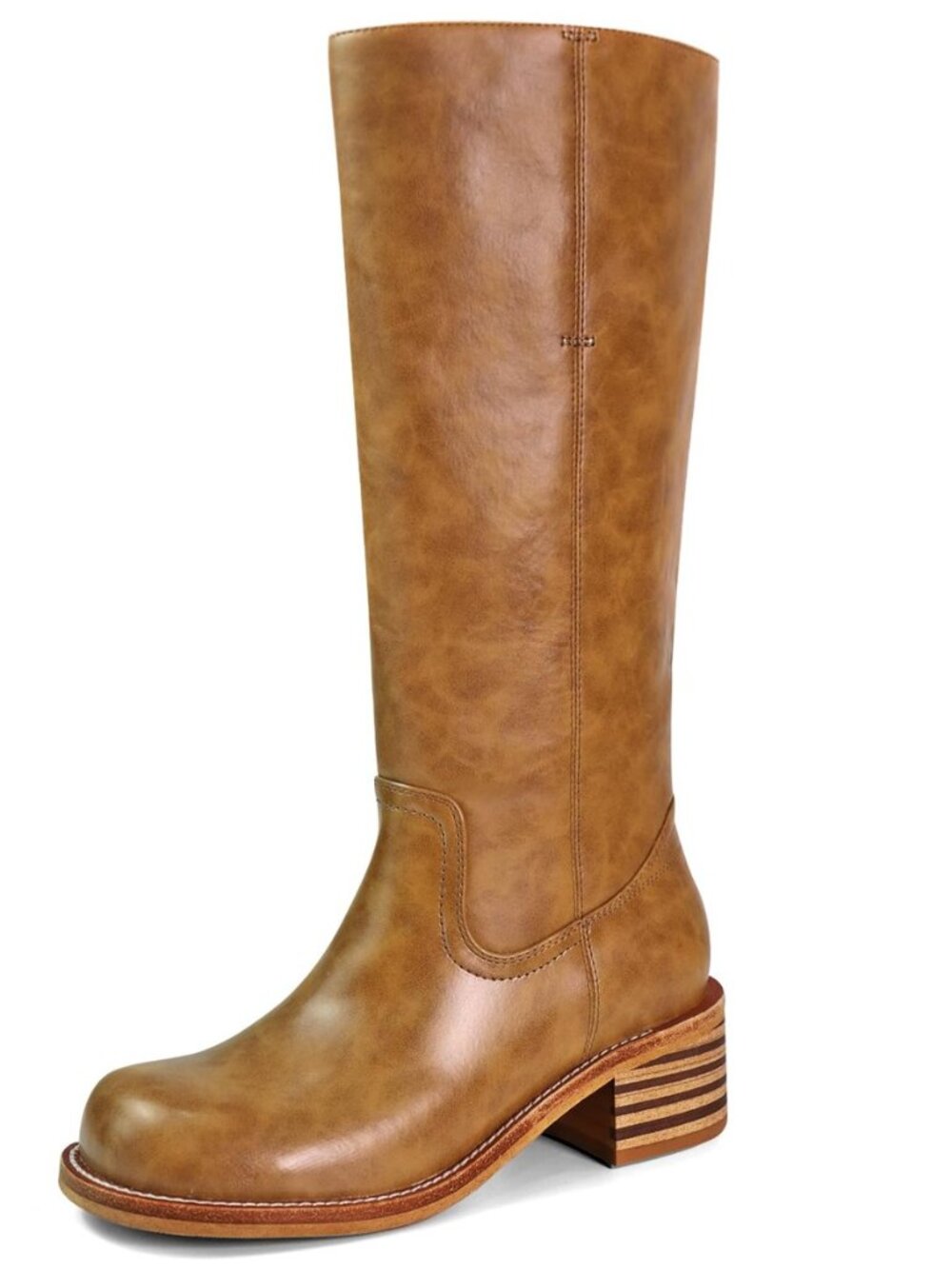 Women's Knee High Boots Square Toe Chunky Block Heel Long Boots for Women